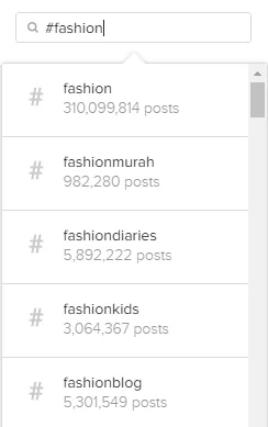 tìm kiếm hashtag instagram