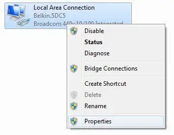 thuộc tính bộ điều hợp lan