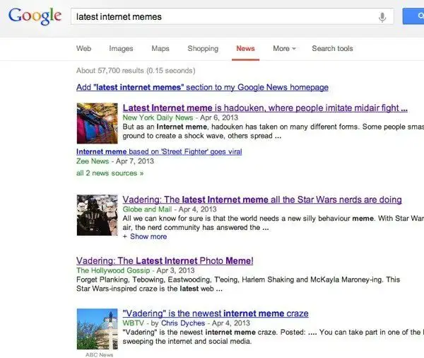 Meme tin tức của Google