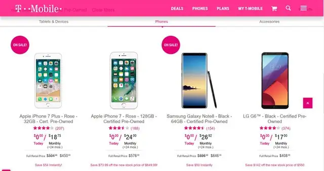 Điện thoại sở hữu trước T-Mobile