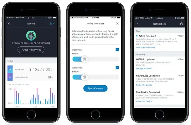 Thông báo hẹn giờ Comcast xFi