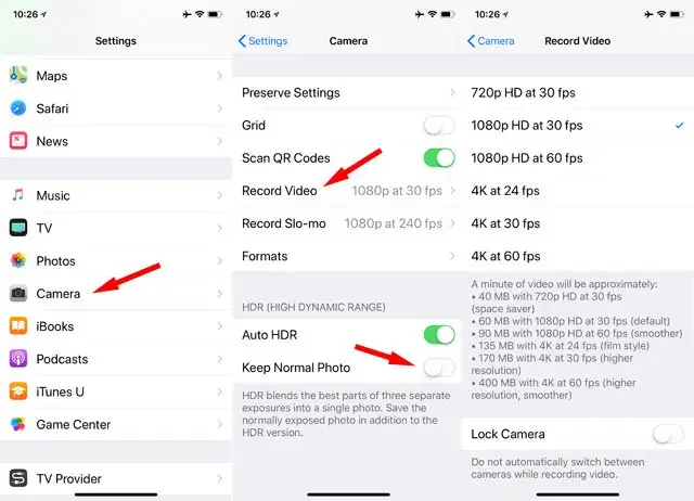 Thay đổi độ phân giải video iOS