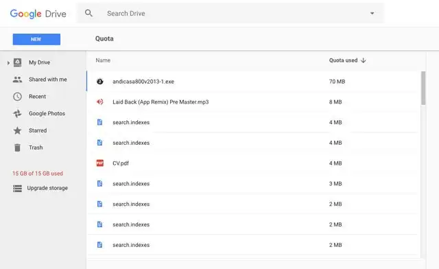 Giải phóng bộ nhớ trong Google Drive