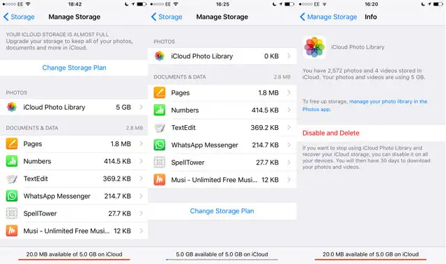 Tắt Thư viện ảnh iCloud