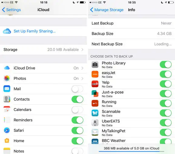 Giải phóng bộ nhớ trong iCloud Drive