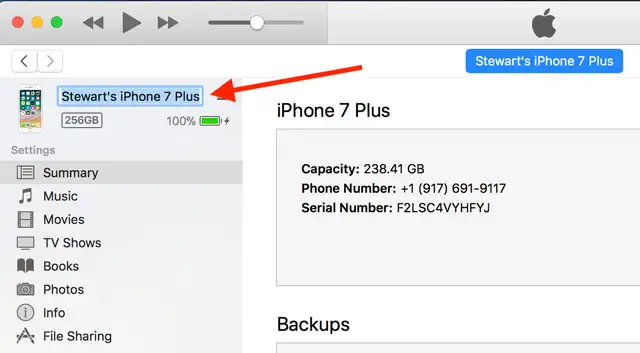 Thay đổi tên iPhone mới của bạn