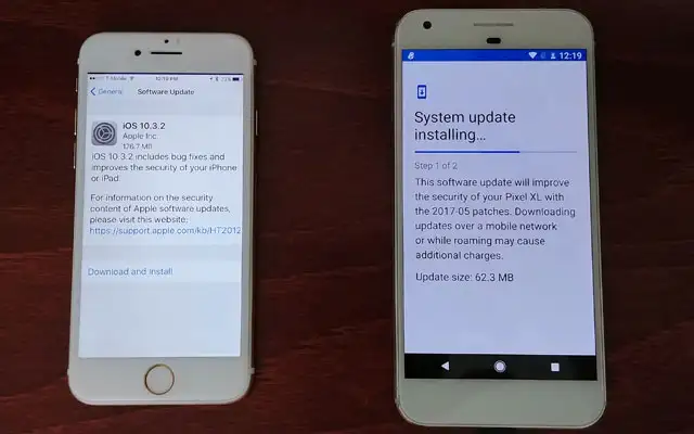 Cập nhật phần mềm: iOS vs Android