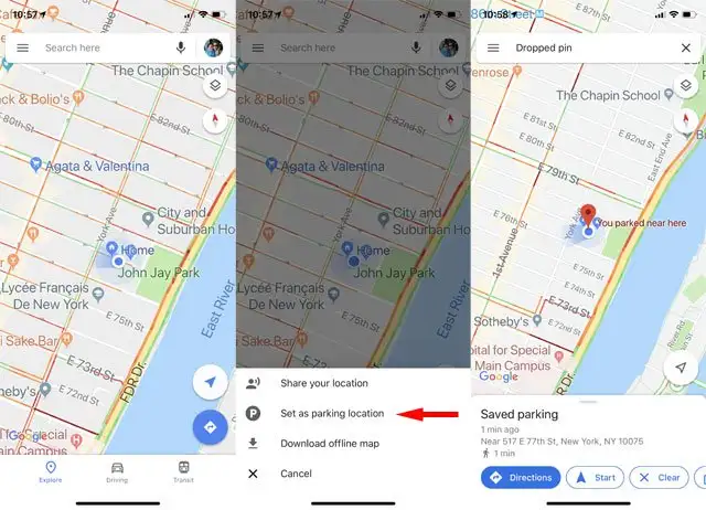 Google Maps: Nhớ nơi bạn đã đỗ xe