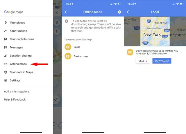 Google Maps: Bản đồ ngoại tuyến