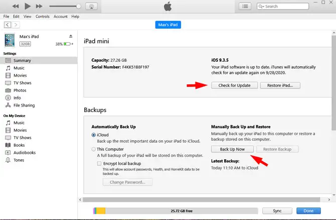 Sao lưu và cập nhật iPad cũ của bạn bằng iTunes