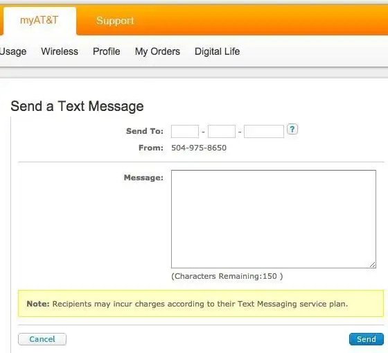 gửi tin nhắn văn bản att